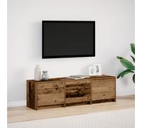 Vidaxl Meuble Tv Avec Led Bois Vieilli 140x34x40 Cm Bois Reconstitué
