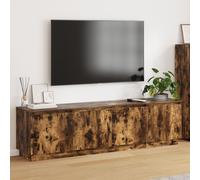 Vidaxl Meuble Tv Avec Led Chêne Fumé 180x38x49 Cm Bois D'ingénierie