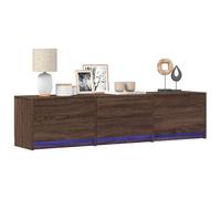 Vidaxl Meuble Tv Avec Led Chêne Marron 165x34x40 Cm Bois D'ingénierie Marron