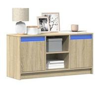 vidaXL Meuble TV avec LED chêne sonoma 100x34x50 cm bois d'ingénierie 852189 Marron G