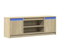 Vidaxl Meuble Tv Avec Led Chêne Sonoma 139,5x34x50cm Bois D'ingénierie Multicolore