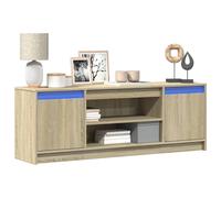 vidaXL Meuble TV avec LED chêne Sonoma 139,5×34×50 cm Bois d'ingénierie