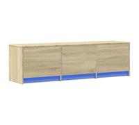 Vidaxl Meuble Tv Avec Led Chêne Sonoma 140x34x40 Cm Bois D'ingénierie Marron