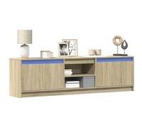 Vidaxl Meuble Tv Avec Led Chêne Sonoma 180x34x50 Cm Bois D'ingénierie Marron