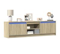 vidaXL Meuble TV avec LED Chêne Sonoma 180x34x50 cm Bois d'ingénierie Marron
