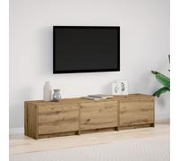 Vidaxl Meuble Tv Avec Led En Chêne Artisanal 165x34x40 Cm En Bois D'ingénierie