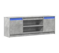 vidaXL Meuble TV avec LED Gris béton 139,5x34x50 cm Bois d'ingénierie