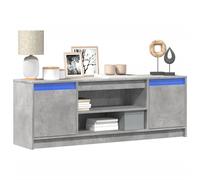 Vidaxl Meuble Tv Avec Led Gris Béton 139,5x34x50 Cm Bois D'ingénierie Multicolore