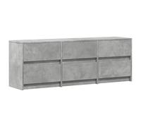 vidaXL Meuble TV avec LED Gris béton 140x34x50 cm Bois d'ingénierie, Support TV, Meuble télé, Meuble multimédia, Banc TV, Meuble HiFi