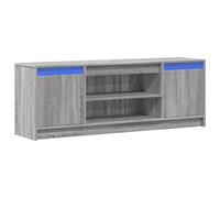vidaXL Meuble TV Sonoma Gris avec LED 139,5x34x50 cm Bois d'ingénierie