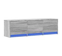 Vidaxl Meuble Tv Avec Led Sonoma Gris 140x34x40 Cm Bois D'ingénierie Marron