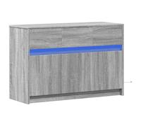 vidaXL Meuble TV Sonoma avec LED Bois d'ingénierie Gris 91x34x61 cm