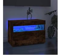 vidaXL Meuble TV avec Lumières LED Armoire Basse Centre de Divertissement Armoire Média Salon Salle de Séjour Intérieur 815678