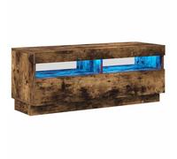 Vidaxl Meuble Tv Avec Lumières Led Chêne Fumé 100x35x40 Cm