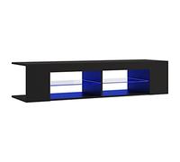 vidaXL Meuble TV avec lumières LED noir 135x39x30 cm