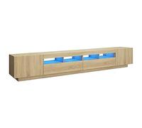 Vidaxl Meuble Tv Avec Lumières Led Chêne Sonoma 260x35x40 Cm Multicolore