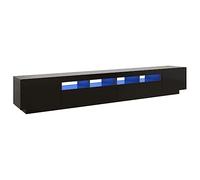 Vidaxl Meuble Tv Avec Lumières Led Noir 260x35x40 Cm Noir