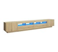 Vidaxl Meuble Tv Avec Lumières Led Chêne Sonoma 260x35x40 Cm Multicolore