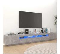 vidaXL Meuble TV 3081919 avec lumières LED et rangement, Gris béton