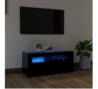 Vidaxl Meuble Tv Avec Lumières Led Noir 90x35x40 Cm