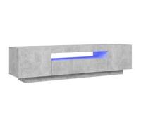 vidaXL Meuble TV avec Lumières LED, Armoire de Télévision, Meuble Télé de Salon, Armoire Basse Salle de Séjour Intérieur, Moderne, Gris Béton