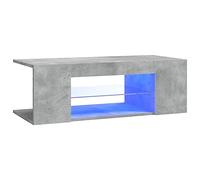 vidaXL Meuble TV avec Lumières LED, Armoire de Télévision, Meuble Télé de Salon, Armoire Basse Salle de Séjour Intérieur, Moderne, Gris Béton