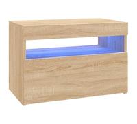 vidaXL Meuble TV avec Lumières LED, Armoire de Télévision, Meuble Télé de Salon, Armoire Basse Salle de Séjour Intérieur, Moderne, Chêne Sonoma