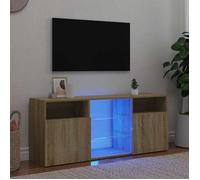 Vidaxl Meuble Tv Avec Lumières Led Chêne Sonoma 120x30x50 Cm Marron