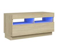 Vidaxl Meuble Tv Avec Lumières Led Chêne Sonoma 80x35x40 Cm Marron
