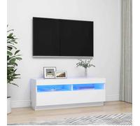 Vidaxl Meuble Tv Avec Lumières Led Blanc 100x35x40 Cm Blanc