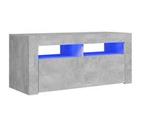 vidaXL Meuble TV avec Lumières LED, Armoire de Télévision, Meuble Télé de Salon, Armoire Basse Salle de Séjour Intérieur, Moderne, Gris Béton