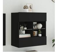 Vidaxl Meuble Tv Mural Avec Lumières Led Noir 58,5x30x60,5 Cm Multicolore