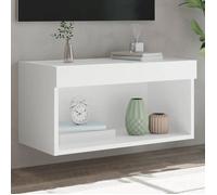 Vidaxl Meuble Tv Avec Lumières Led Blanc 60x30x30 Cm Blanc