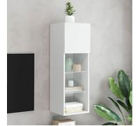 vidaXL Meuble TV avec Lumières LED, Armoire de Télévision Murale avec Rangement, Meuble Télé Suspendu Salon Salle de Séjour, 837001