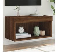vidaXL Meuble TV avec Lumières LED, Armoire de Télévision Murale avec Rangement, Meuble Télé Suspendu Salon, Moderne, Chêne 837139