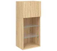 Vidaxl Meuble Tv Avec Lumières Led Chêne Sonoma 40,5x30x90 Cm Multicolore