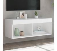 vidaXL Meuble TV 837141 - mural suspendu avec lumières LED et rangement pour salon