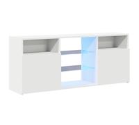 vidaXL Meuble TV avec lumières LED Blanc 120x30x50 cm