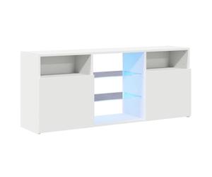 vidaXL Meuble TV avec lumières LED Blanc 120x30x50 cm