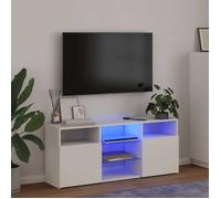 vidaXL Meuble TV avec lumières LED 120x30x50 cm Blanc