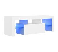 vidaXL Meuble TV avec lumières LED Blanc 120x35x40 cm