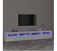 vidaXL Meuble TV avec lumières LED Blanc 240x35x40 cm 3152722