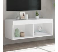 Vidaxl Meuble Tv Avec Lumières Led Blanc 80x30x30 Cm Blanc