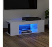 vidaXL Meuble TV avec Lumières LED, Armoire de Télévision, Meuble Télé de Salon, Armoire Basse Salle de Séjour Intérieur, 804244