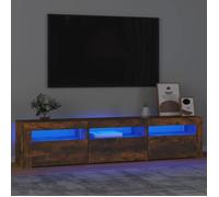 Vidaxl Meuble Tv Avec Lumières Led Chêne Fumé 180x35x40 Cm