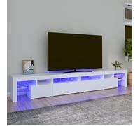 vidaXL Meuble TV centre de divertissement 3152818 avec lumières LED Blanc 260x36,5x40 cm