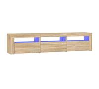 vidaXL Meuble TV avec lumières LED – Chêne Sonoma – 180x35x40 cm