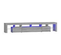 vidaXL Meuble TV avec Lumières LED Centre de Divertissement Rangement Meuble Média Meuble de Salon Salle de Séjour Maison Intérieur Sonoma Gris