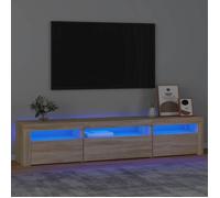 vidaXL Meuble TV avec Lumières LED Centre de Divertissement Rangement Meuble Média Meuble de Salon Salle de Séjour Maison 3152740