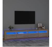 vidaXL Meuble TV 3152764 avec lumières LED Chêne Sonoma 240x35x40 cm
